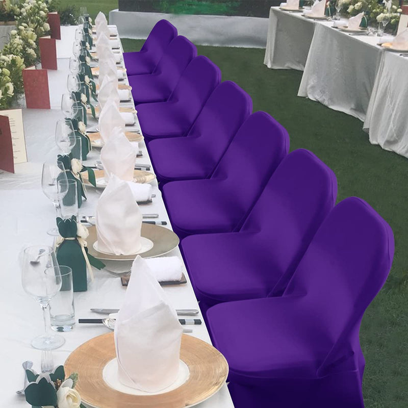 10 Pack Universal Chair Covers, (Purple)