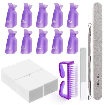 10 x Nail Gel Remover Clips (Purple)