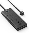 10ft Power Strip Surge Protector, (Color: Black)