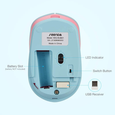 2.4G wireless mouse ,3 levels, pink and blue