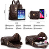 Anti-theft leather backpacks for traveling. 2 pieces, coffe