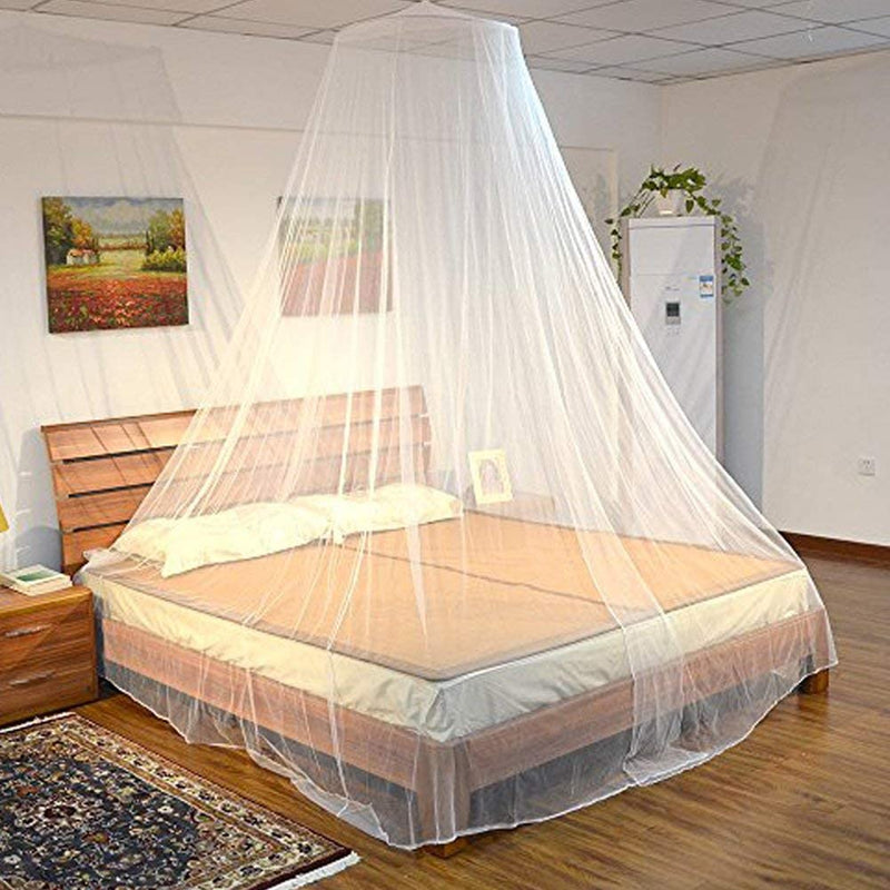 Round Hoop Bed Canopy Net (White)