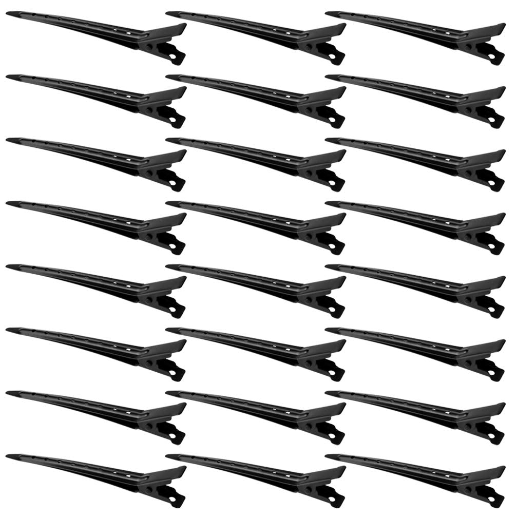 Metal clips, for hair (24 pieces, black).