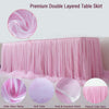 Table skirt, 6 feet for rectangular tables, (pink tutu)