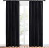 Rod Pocket Thermal Insulated Solid Blackout Curtains (Set of 2.42 '' by 84 '', Black)