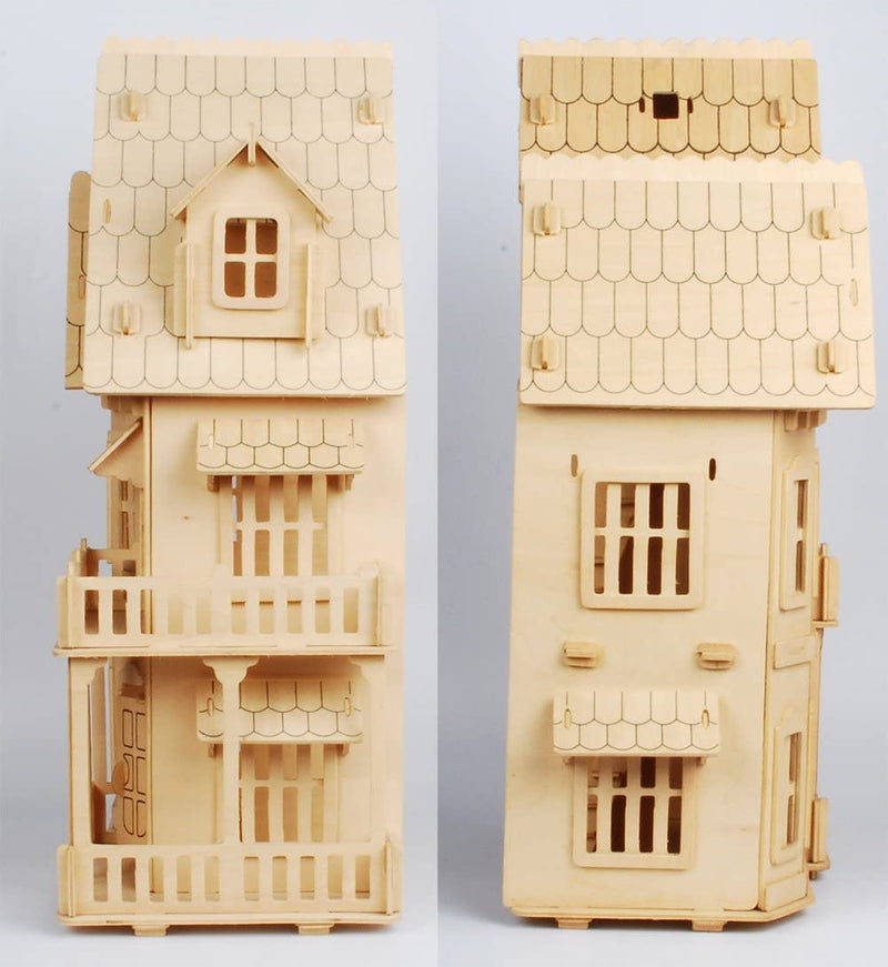 Wooden dollhouse puzzle