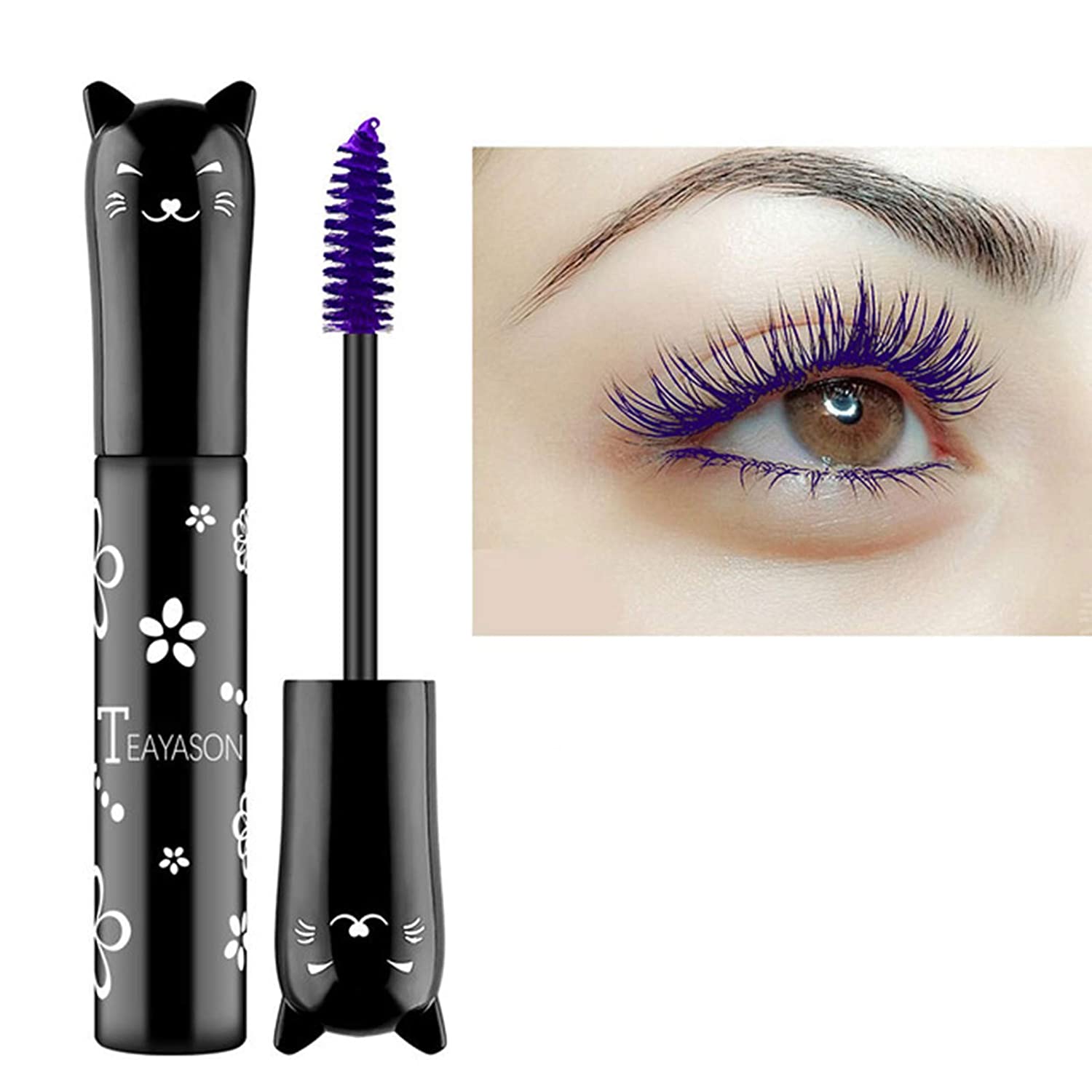 Fast drying waterproof mascara, purple color