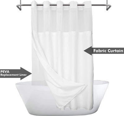 Shower Curtain with White Liner Set, 71x74