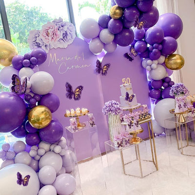 126 pieces purple butterfly balloon decorations