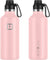 Sports Water Bottle - 32oz, 3 Lids (Spout Lid), Rose