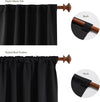 Solid Back Tab Blackout Curtains with Rod Pocket (52 '' x 95 '' Black, Set of 2 Panels)