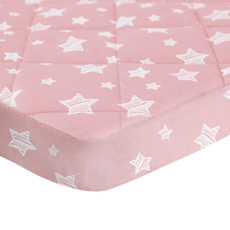 Mattress cover for baby 39 x 27 x 5 inches, Color (pink star)