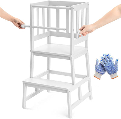 Kids Learning Tower Stool, 35 Inches, White