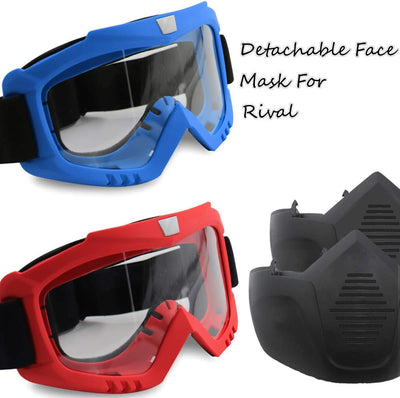 2-Pack Tactical Mask with Goggles, Red and Blue