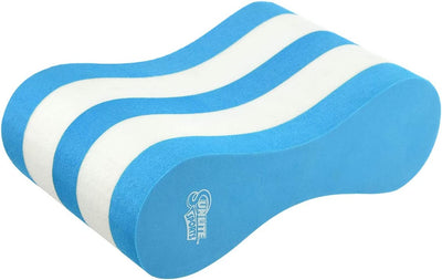 Pull Buoy Leg Float - Pool Training Aid, White with blue