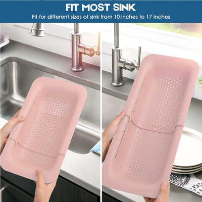 Collapsible Colander for Kitchen, Color: 3#Pink