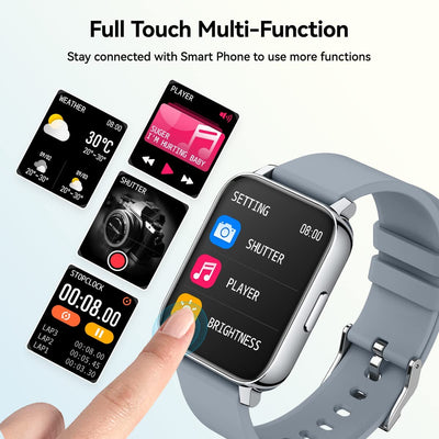 1.69 inch touch screen smart watch, gray