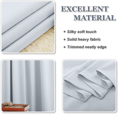 Thermally insulated curtains 52 wide x 54 long, greyish white, 2 pieces