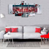 Room Decor 5 Pieces Modern Cityscape, Red, W40 x H20)