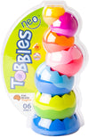 Stackable Spheres , Plastic, Multicolors, 6 Pieces, 1 Base