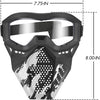 2-Pack Upgraded Tactical Mask with Goggles, (Black and White)