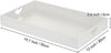 white serving tray with handles for coffee table 12 x 20 inches