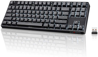 Wireless keyboard, with brown switches and LED backlight