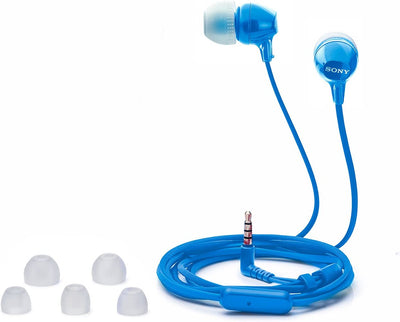 In-ear headphones with microphone, blue