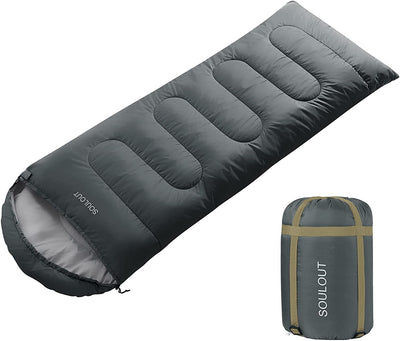 Sleeping Bag - 4 Seasons. Light Grey/Left Zipper