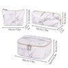 3 Piece Makeup Bag, (Marble White)