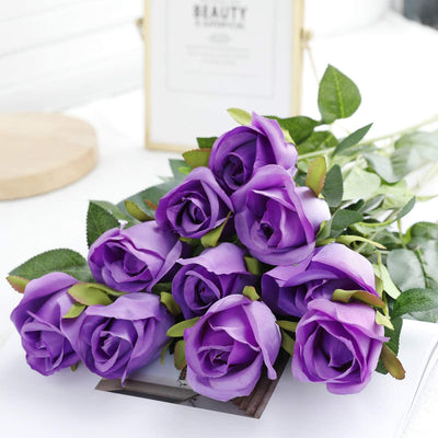 artificial flower bouquet for valentines gift, color: purple