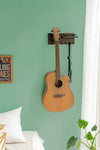 Wooden wall support for guitar and guitar accessories