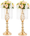 Gold Centerpieces Table Tall Crystal Flower Stand