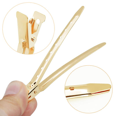 Metal clips, for hair (24 pieces, gold color).