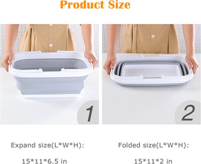 Pack of 2 folding sinks, 10 L capacity, (grey+grey)