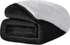 Sherpa Fleece Blanket,Queen(90" x 90"), Ash Black