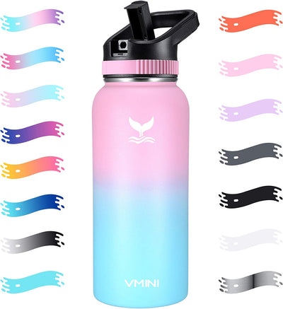 Straw Water Bottle, 32/40oz Color: b-Fantasy