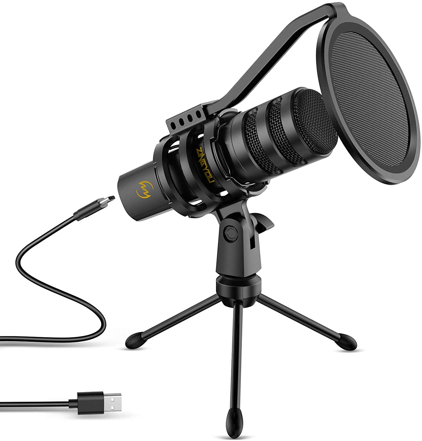 192 kHz/24-bit condenser microphone for broadcast (Black)