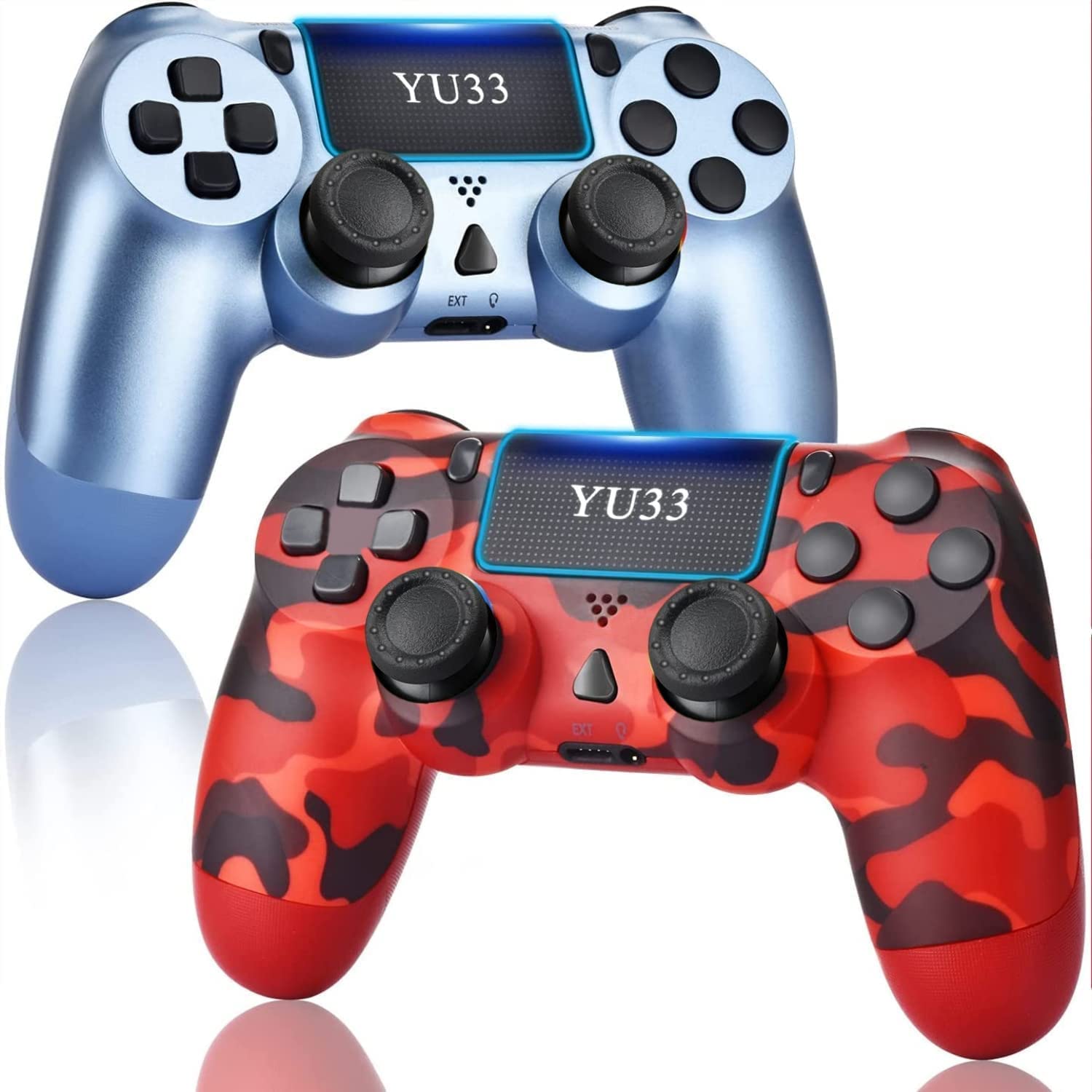 2-pack wireless controllers (titanium blue, red camo controller)