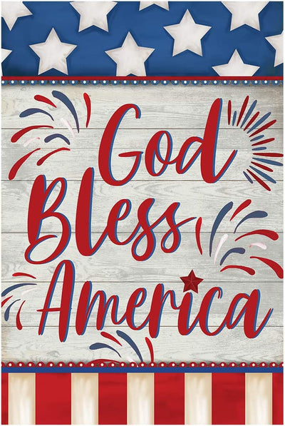 God Bless America 4th of July House Flag Double Sided 28x40 inch