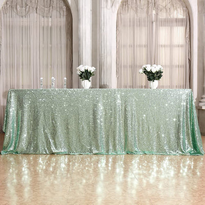 Sequin Tablecloth, (Mint Green, 50" x 80"), green