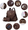 Anti-theft leather backpacks for traveling. 2 pieces, coffe