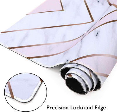 Large Mouse Pad 35.1" x 15.75" 2.5mm Thick (Gold Marble)