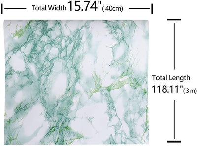 Green Marble Self Adhesive Paper, (15.74 x 118.11 inches)