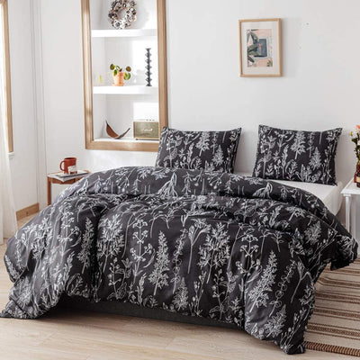 Comforter Set Queen - 3 PCS Floral Bedding