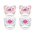 4 Pack Glow in The Dark Pacifiers (6-12m), (Pink)