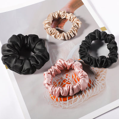 hair bows (4 pack, black, pink, champagne)