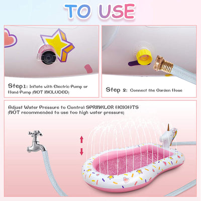 Inflatable Splash Pad for Kids - 3 in 1. Pink