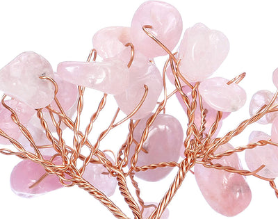 Natural Rose Quartz Crystal Tree For Decoration