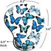 Mouse pad with wrist support, anti-slip, Blue Butterflies